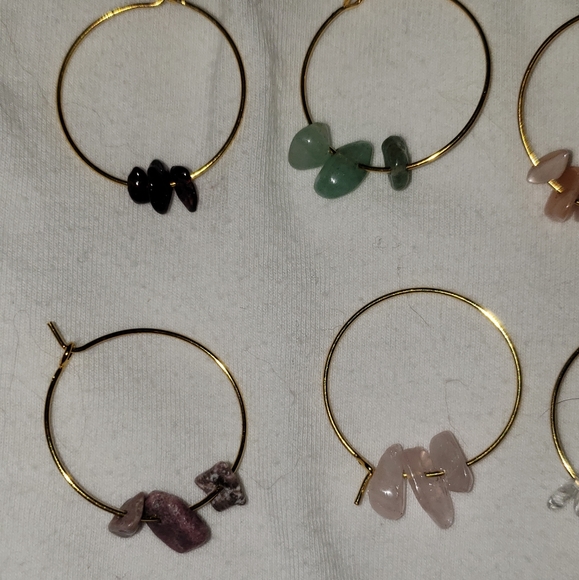 Wine Glass Charms, Set of 12 Different Gem Stones, NWT, PRICE IS FIRM - Picture 9 of 14